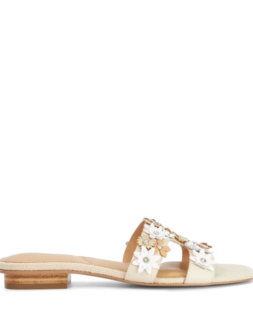Dune London Loupes flat sandals in ecru, 3 of 4