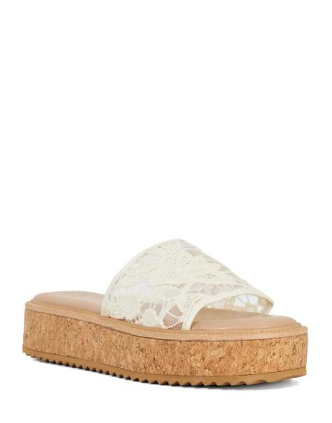 Dune London Luffit flat sandals  in cream - view 1