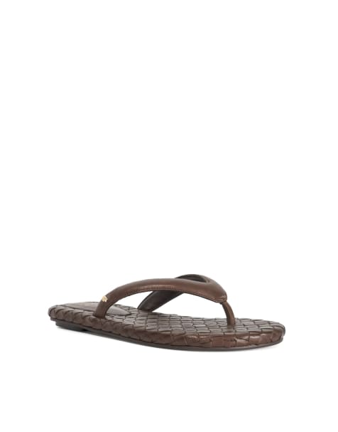 Dune London Lunare casual sandals in brown - view 1