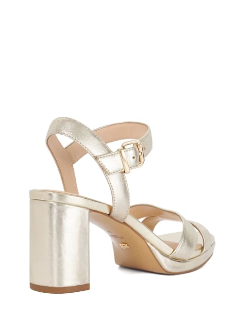 Dune London Manifesting smart sandals in gold, 2 of 4