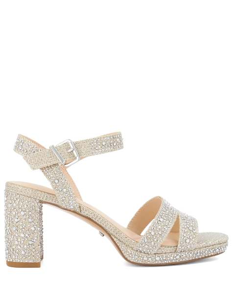 Dune London Manifesting smart sandals in gold - view 1