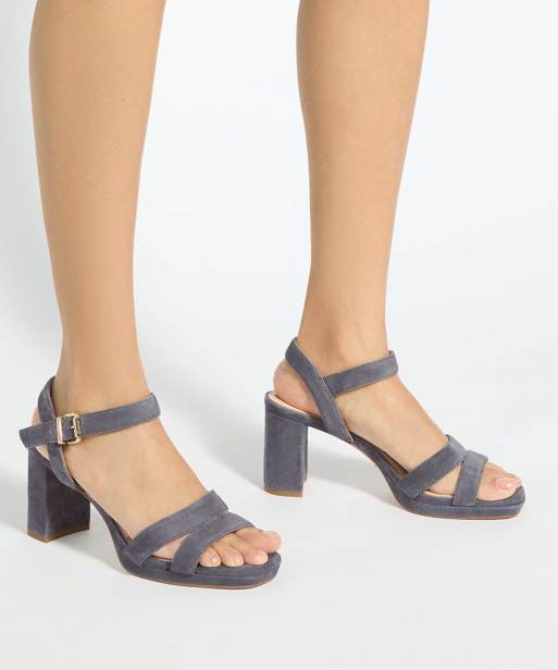 Dune London Manifesting smart sandals in grey, 3 of 4
