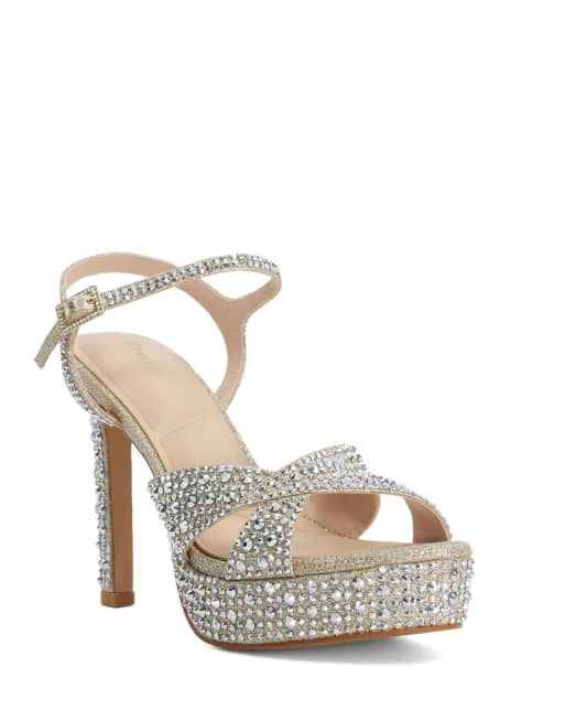 Dune London Mayve heeled sandals in gold, 3 of 3