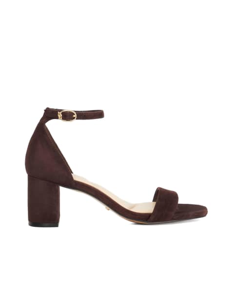 Dune London Melins heeled sandals in brown - view 1