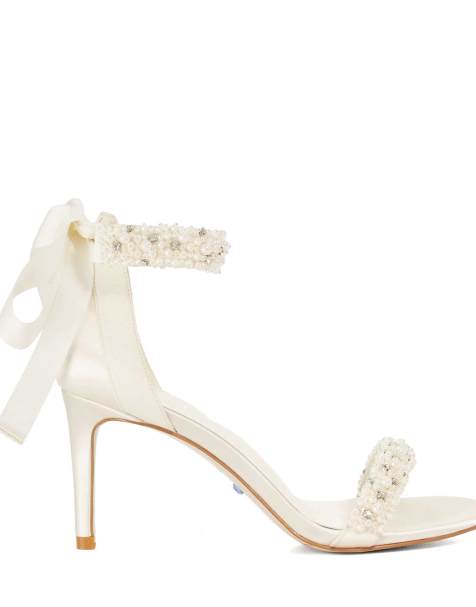 Dune London Memories - jewel ankle strap lace high h in ivory - view 1