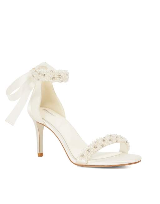 Dune London Memories - jewel ankle strap lace high h in ivory, 4 of 4