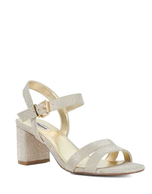 Dune London Merisa heeled sandals in gold, 3 of 4