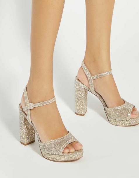 Dune London Mesmerizing smart sandals in gold - view 1