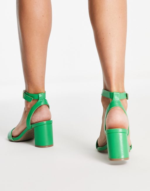 Green sales block sandals