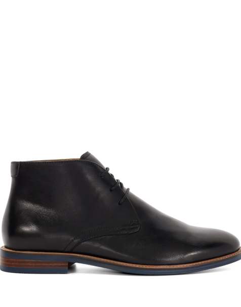 Dune London Millers chukka boots in black - view 1