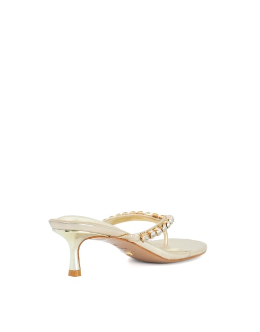 Dune London Mimis mules in gold, 2 of 4