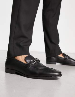Dune London - Mocassini Neri Con Morsetto Sul Davanti-Black