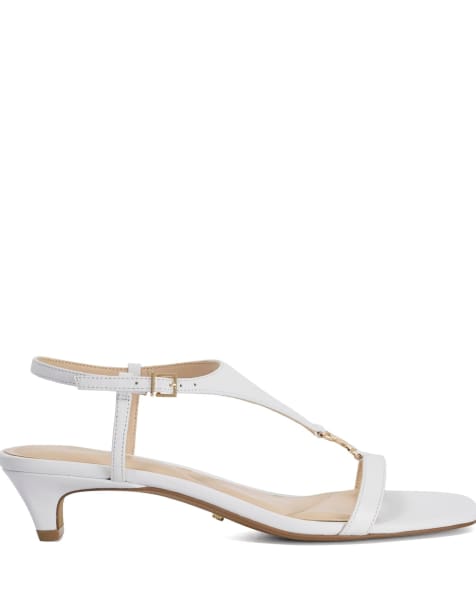 Dune London Monacos smart sandals in white - view 1