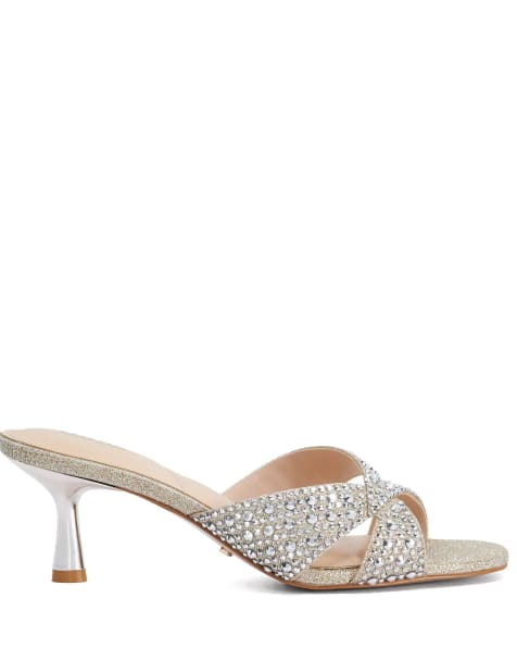 Dune London Monette smart sandals in gold - view 1