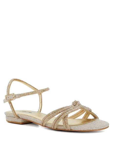 Dune London Noa sandals in gold - view 1