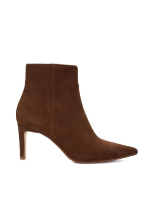  Obsessively suede ankle boot heels in dark tan