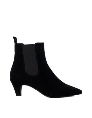 Dune London Obvious suede boots in black