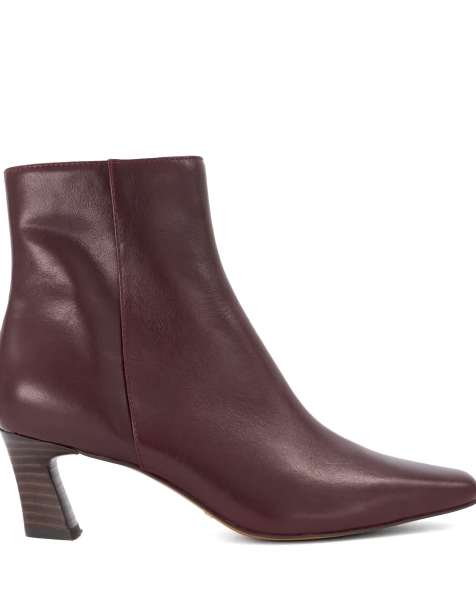 Dune London Overly ankle boots in burgundy - view 1