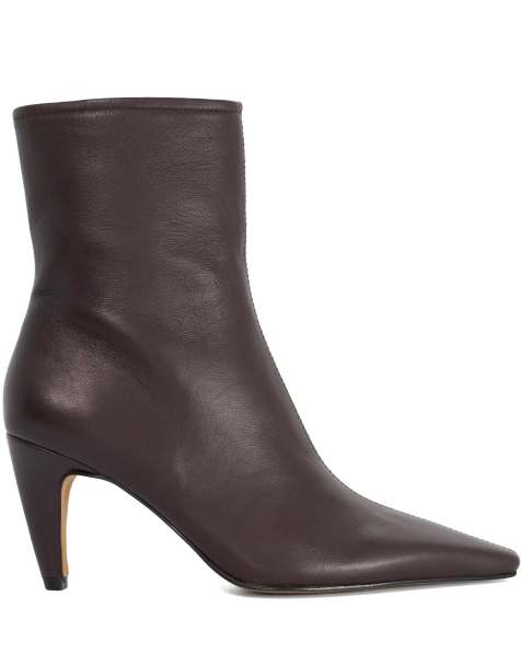 Dune London Overt ankle boots in burgundy - view 1