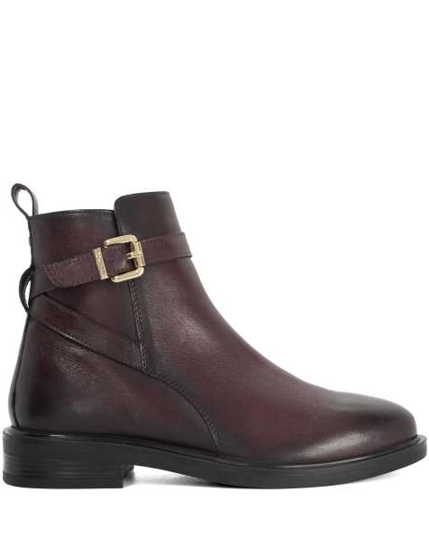 Dune London Palmy ankle boots in burgundy - view 1