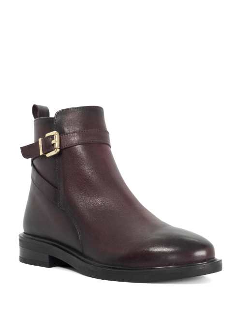 Dune London Palmy ankle boots in burgundy, 3 of 3