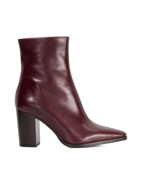 Dune London Patently ankle boots in burgundy - view 1