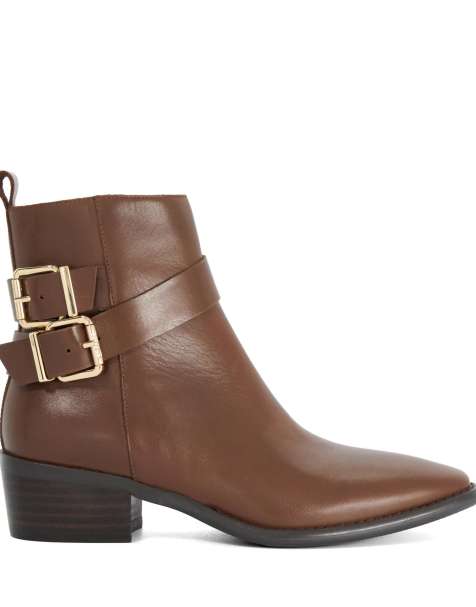 Dune London Pattin ankle boots in brown - view 1