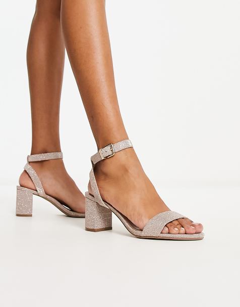 Dune London – Roséguldsfärgade sandaler med blockklack - view 1
