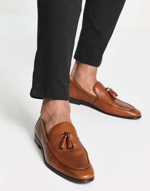 Tan leatherette slip on 2024 loafer