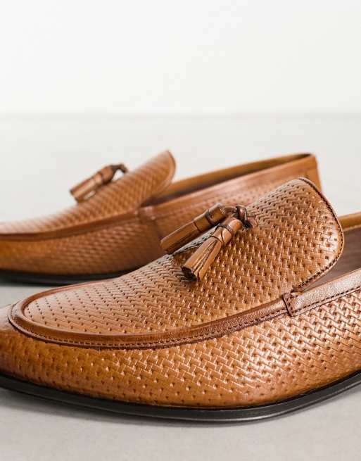 Dune London Salva tassel loafers in tan leather, 3 of 4