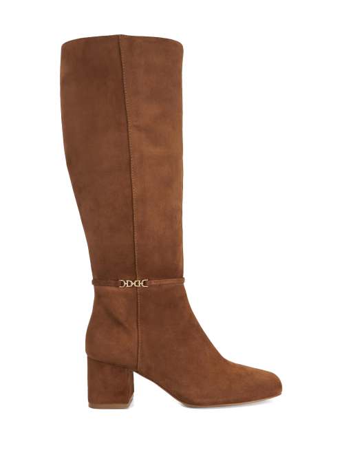 Dune London Sanna knee high boots in tan