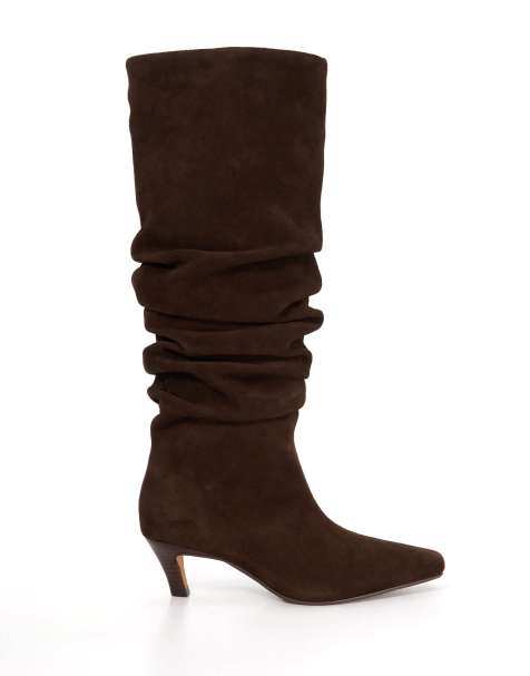 Dune London Saunders knee high boots in brown - view 1
