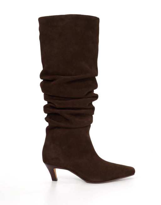Dune London Saunders knee high boots in brown