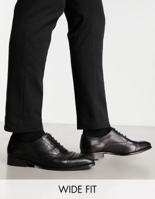Dune London - Scarpe Oxford Stringate Nere A Pianta Larga-Nero