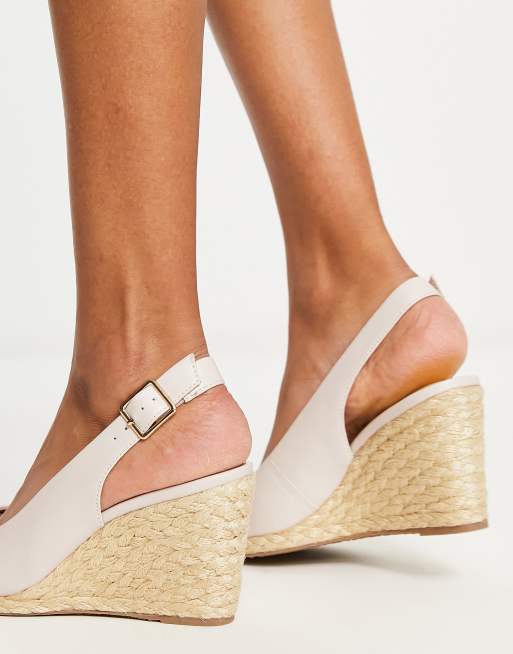 Dune London – Schuhe in Cremeweiß mit Fersenriemen und Keilabsatz, 2 von 4