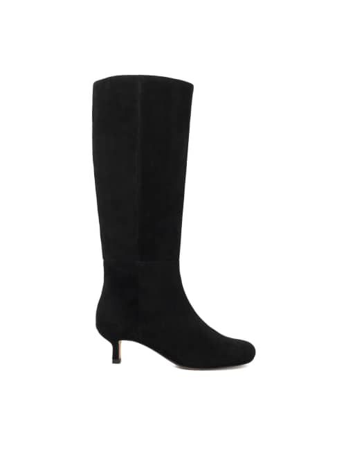 Dune London Searing knee high boots in black