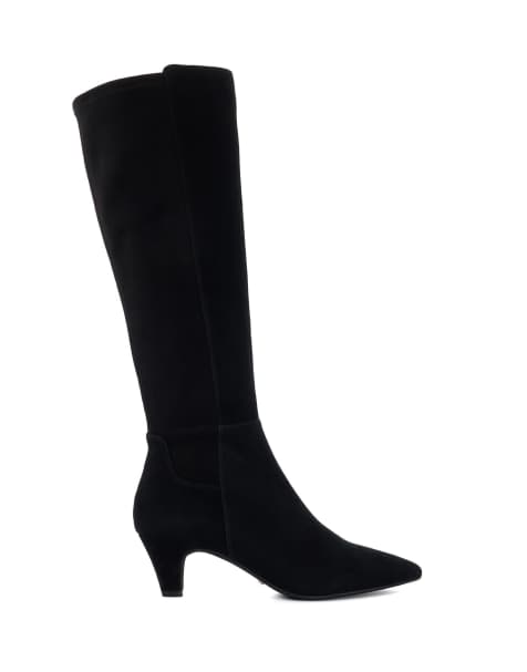 Dune London Sera knee high boots in black - view 1
