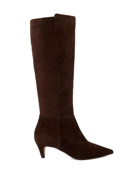 Dune London Shasa knee high boots in brown - view 1