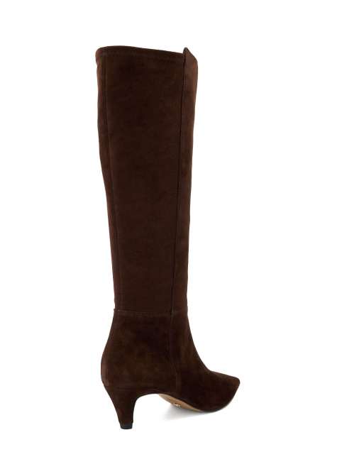 Dune London Shasa knee high boots in brown, 2 of 3