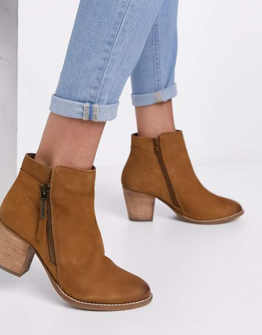 Tan heeled 2024 ankle boots