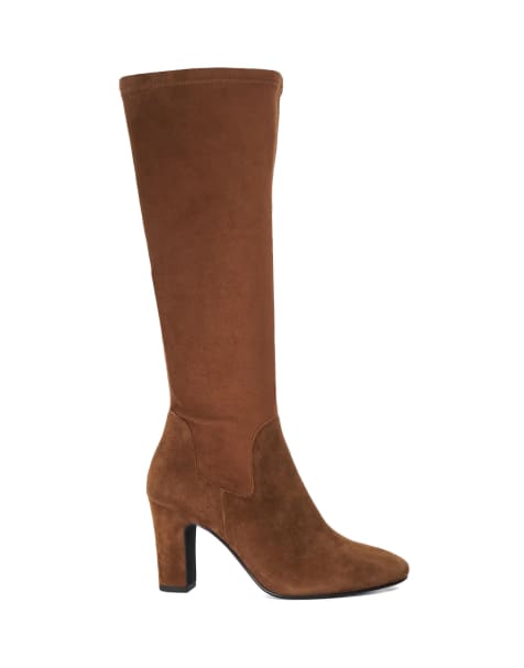 Dune London Simple knee high boots in tan - view 1