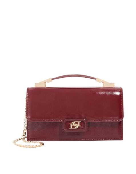 Dune London Skilled micro bag in burgundy - view 1