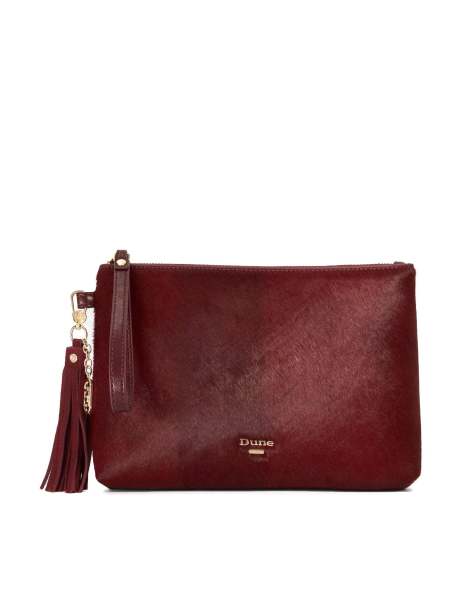 Dune London Sleigh micro bag in burgundy - view 1