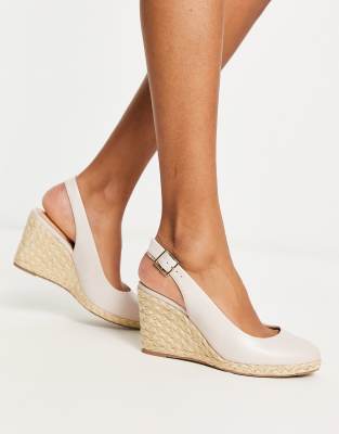 Dune London sling back wedges in cream