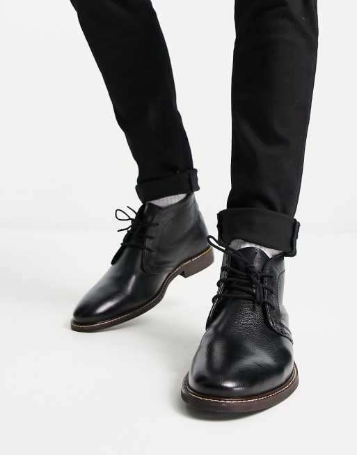 Dune London smart chukka boots in black | ASOS