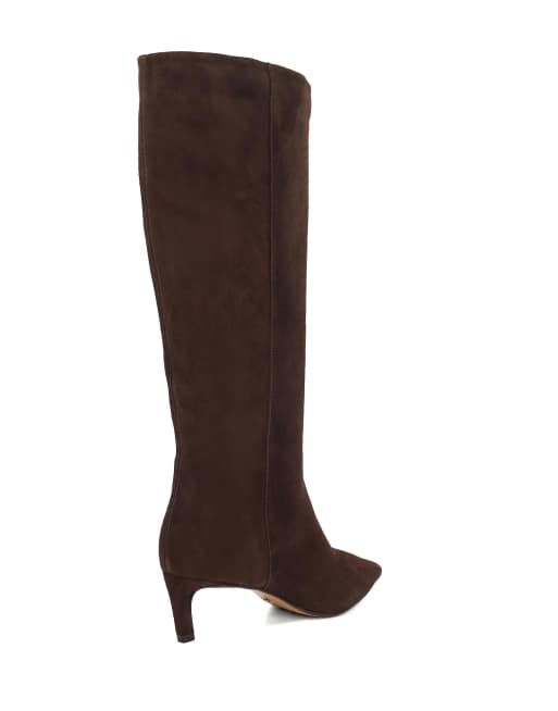 Dune London Smoothly knee high boots in brown, 2 of 4