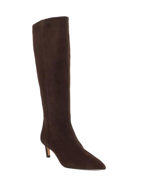 Dune London Smoothly knee high boots in brown, 4 of 4