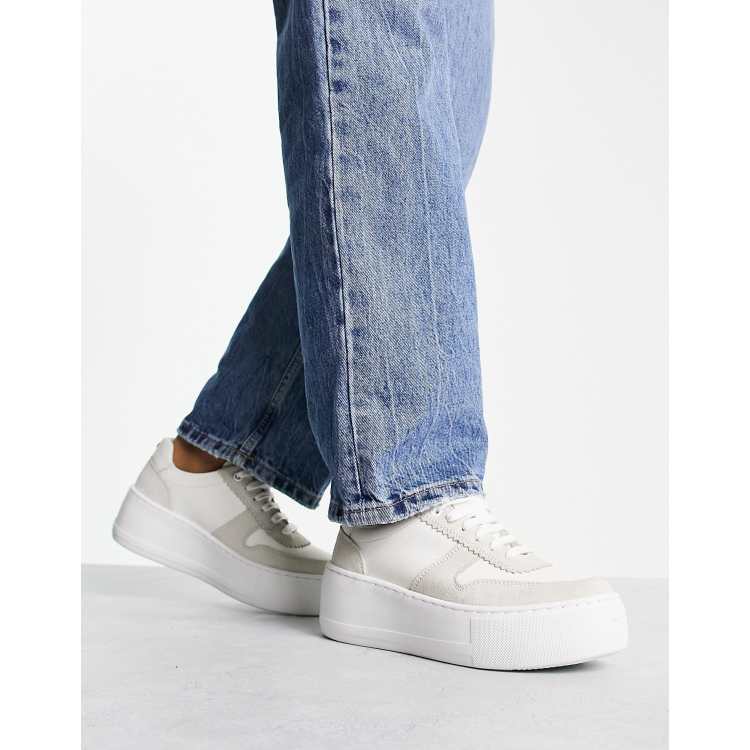 Witte sneakers met outlet plateauzool