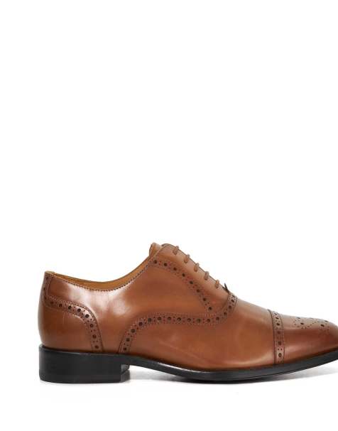 Dune London Soliders brogues in tan - view 1