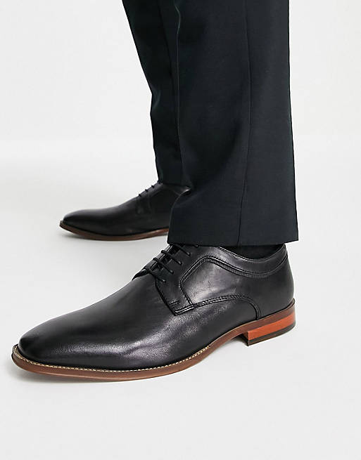 Dune London Sputnick lace up shoes in black leather | ASOS